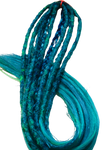 5 DE Dreadlock & Braid Extensions-Blue Green Sparkle Tinsel