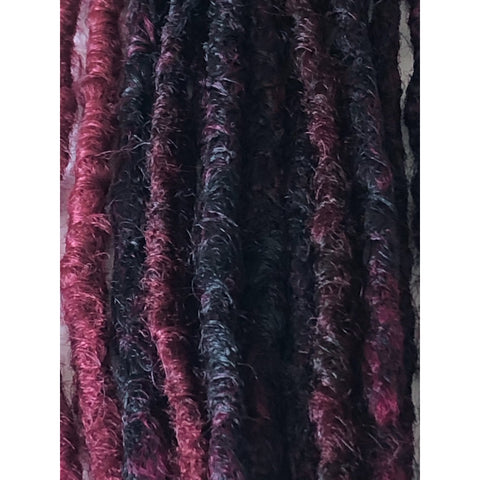 15se Dreadlock Extensions  - Black/Dark Red Ombre mix