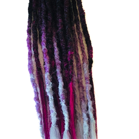 15se  Dreadlock Extensions -Black/fushia and Witchy Ombre