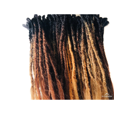 70 se Dreadlock Extensions-Black to a mix of browns