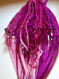 Partial Set double Dreadlock & Braid Extensions-Curls Magenta Pink Purple blend