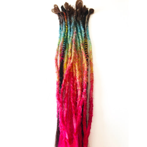 17 se DreadlockExtensions Ash Brown - Rainbow