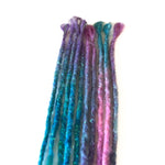 10 se Dreadlock Extensions-Purple Mint Sparkle